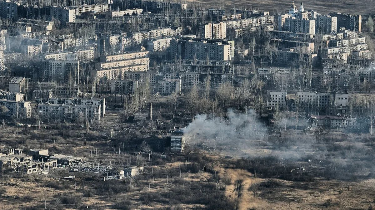 The ruins of Avdiivka, a town in eastern Ukraine finally captured by Russian troops earlier in February after months of fighting. Photo: Konstantin Liberov / Libkos / Getty Images