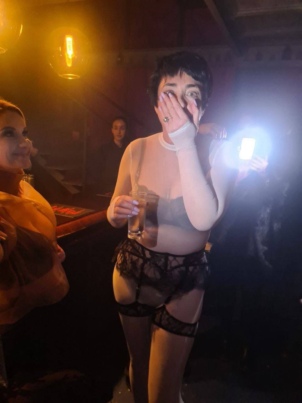Lolita during the ‘Almost Naked’ party. Photo: Social media
