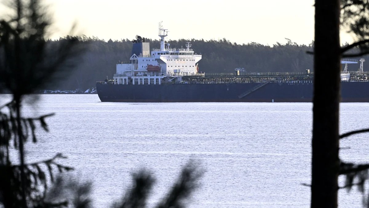 Oil tanker Eagle S near the Port of Kilpilahti, Finland, 16 Jannuary 2025. Photo: Heikki Saukkomaa / Lehtikuva / Sipa USA / Vida Press