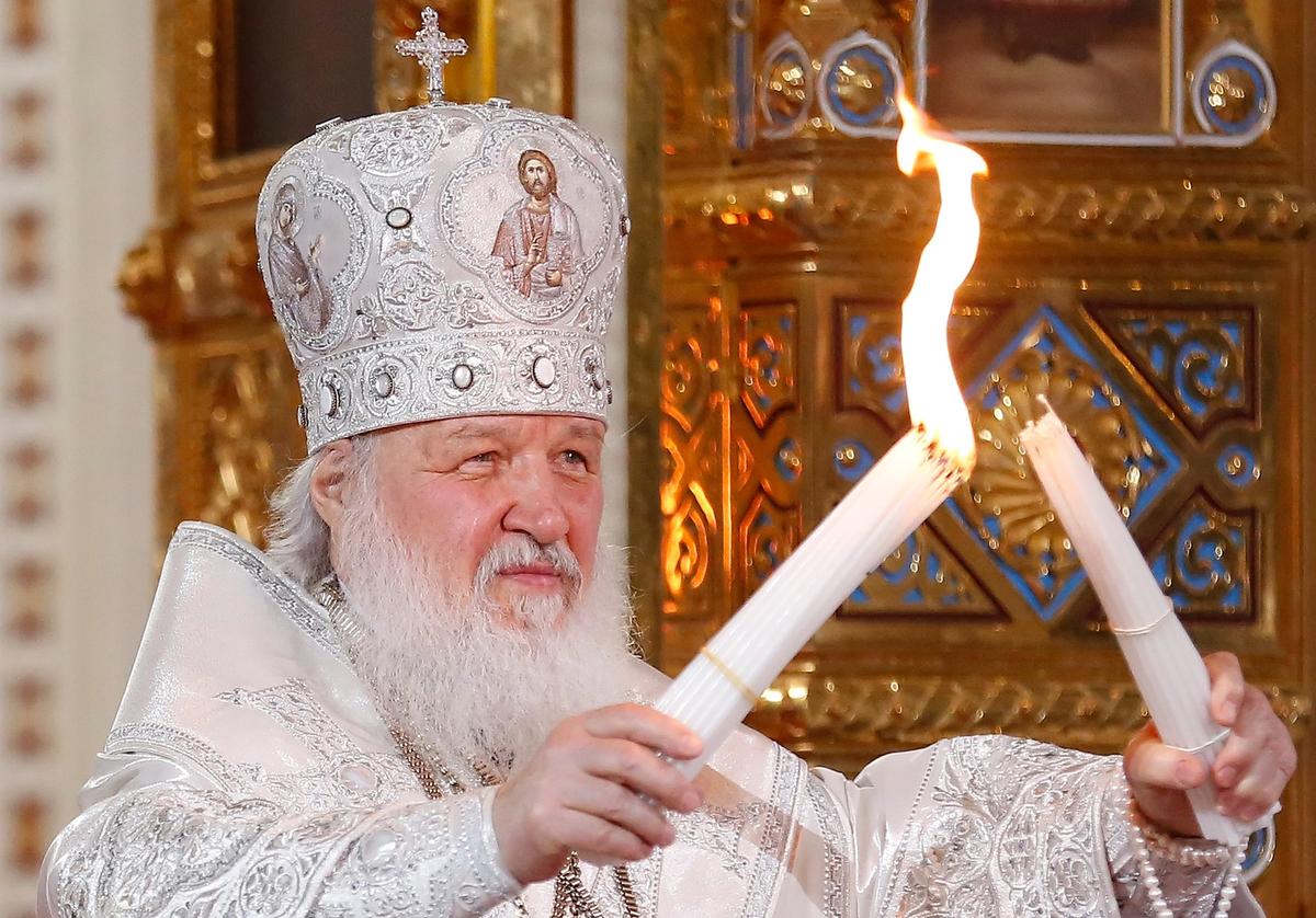 Patriarch Kirill celebrates Orthodox Easter at Moscow’s Cathedral of Christ the Saviour, 7 April 2018. Photo: EPA-EFE/SERGEI ILNITSKY