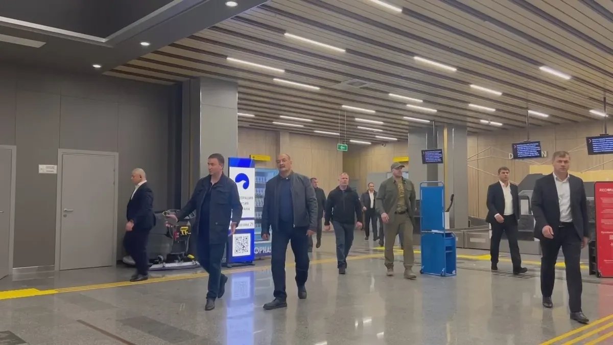 Governor of Dagestan, Sergey Melikov, inspecting Makhachkala Airport after last Sunday’s unrest. Photo: Government of the Republic of Dagestan