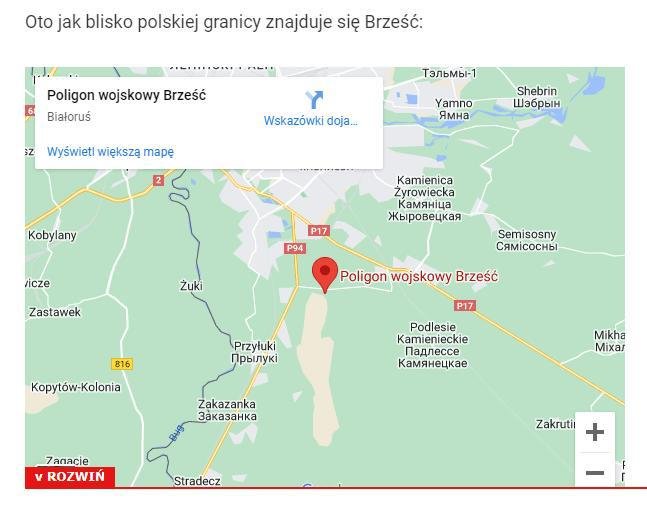 Карта возможного нападения со стороны Беларуси. Источник:  Fakt