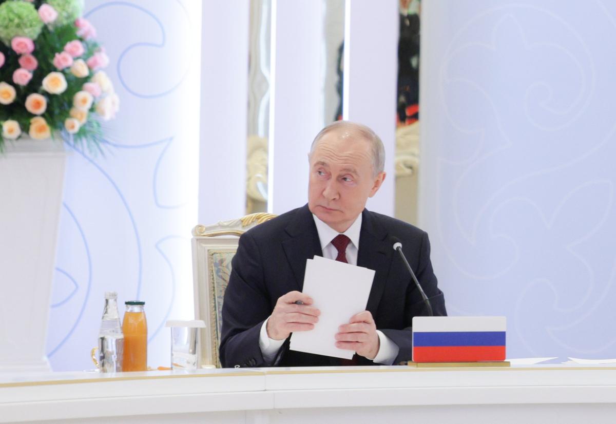 Vladimir Putin attends a Collective Security Treaty Organisation (CSTO) summit in Astana, Kazakhstan, 28 November 2024. Photo: EPA-EFE / GAVRIIL GRIGOROV / SPUTNIK / KREMLIN POOL