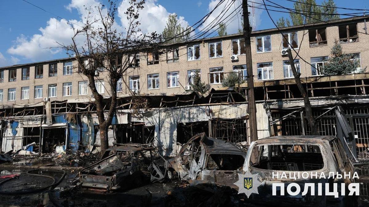 Последствие удара по Константиновке 6 сентября. Фото: Национальная полиция Украины