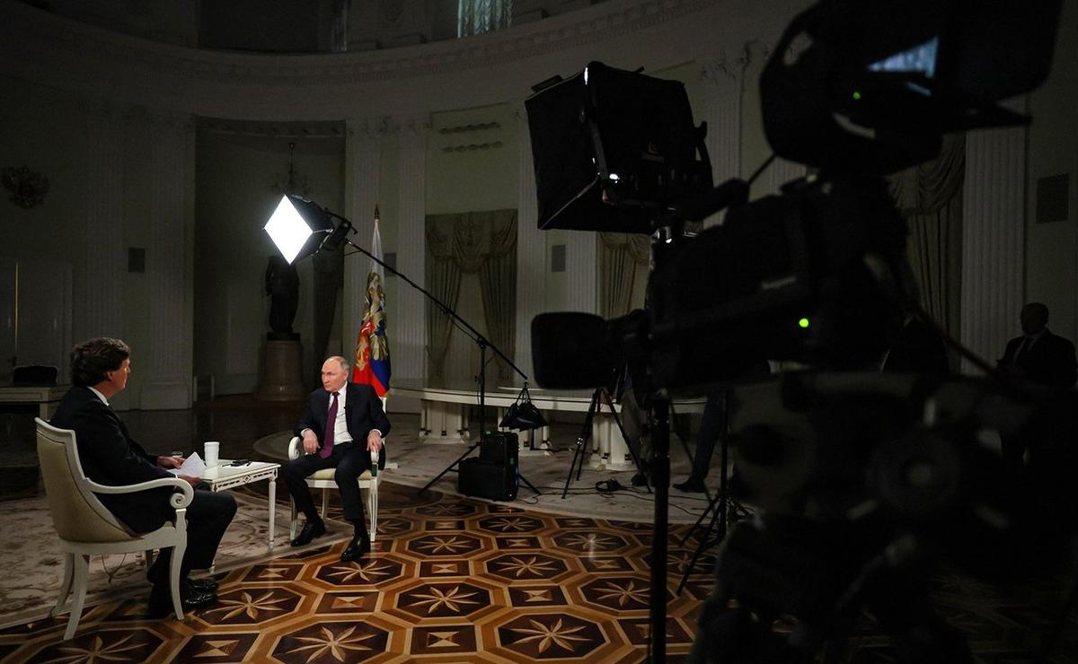 Интервью Владимира Путина Такеру Карлсону. Фото: Kremlin