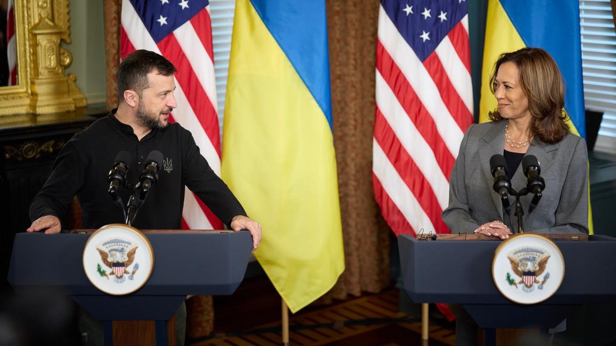 Ukrainian President Volodymyr Zelensky and US Vice President Kamala Harris during a joint press conference at the White House, Washington DC, USA, 26 September 2024. Photo: Volodymyr Zelensky