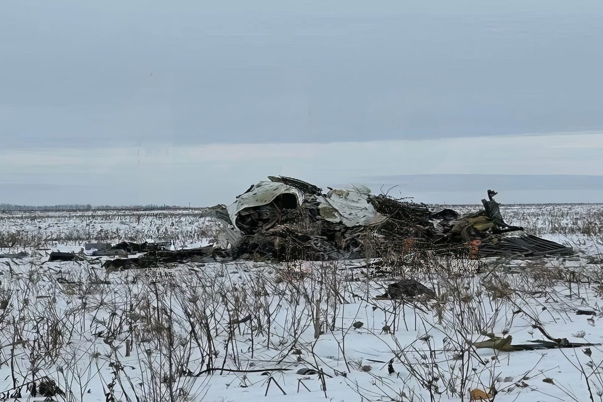Обломки разбившегося Ил-76. Фото: 112 / Telegram