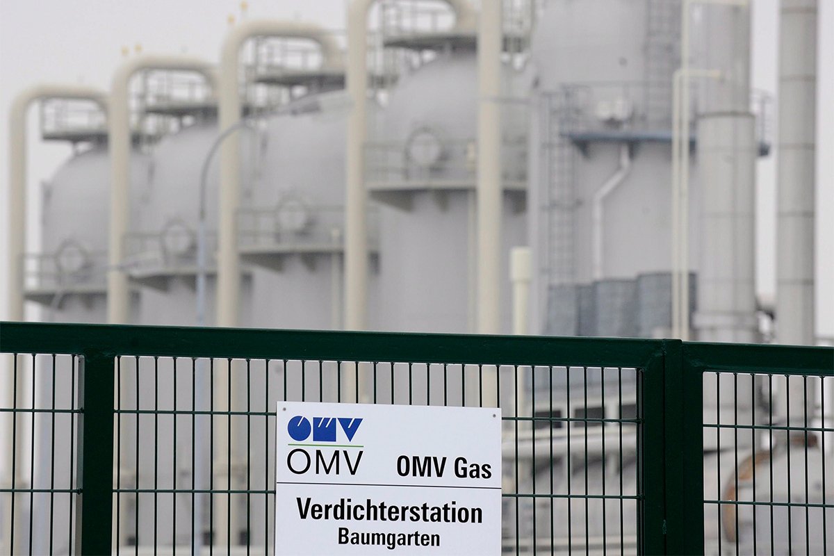 Объекты Европейского газового узла (CEGH), куда поступает российский газ, Баумгартен, Австрия, 7 января 2009 года. Фото: Robert Jaeger / EPA