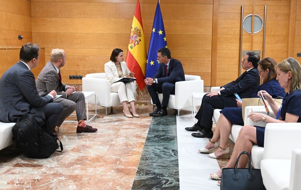 Встреча Светланы Тихановской с премьером Испании Педро Санчесом. Фото: Telegram