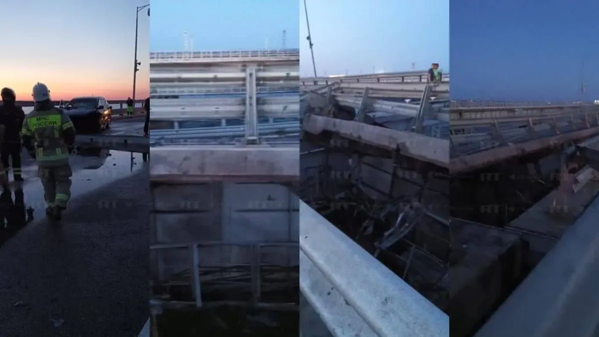 Photo: aftermath of the explosion on the Crimea Bridge/RT