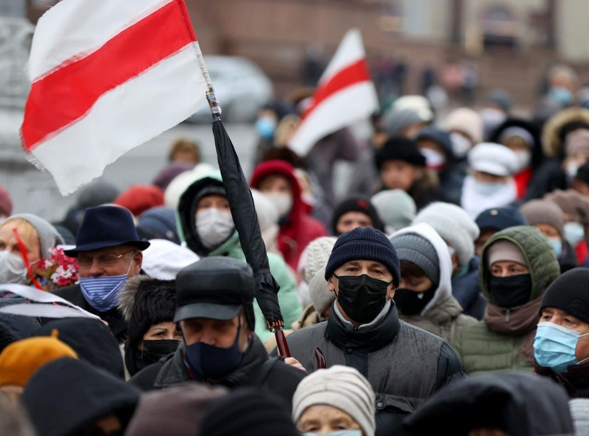 Opposition protesters in Belarus. Photo: EPA-EFE