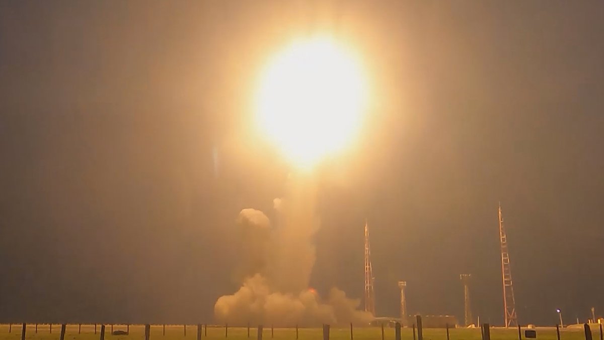 Испытательный пуск межконтинентальной баллистической ракеты с полигона Капустин Яр, 12 апреля 2024 года. Фото:  Минобороны РФ