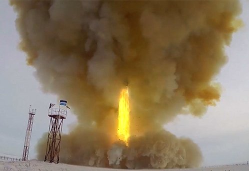 Пуск ракеты комплекса «Авангард» из позиционного района Домбаровский. Фото: Минобороны РФ