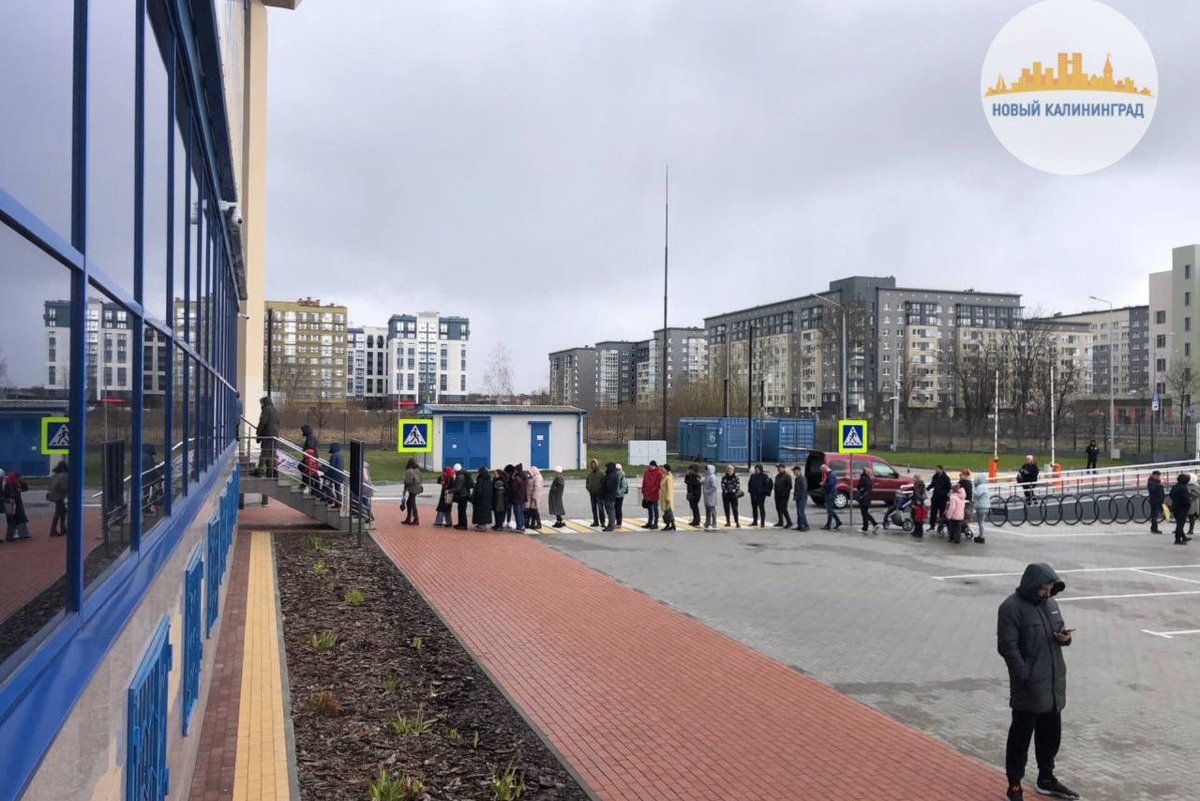 Очередь на избирательный участок в Калининграде, 17 марта 2024 года в полдень. Фото: Новый Калининград / Telegram