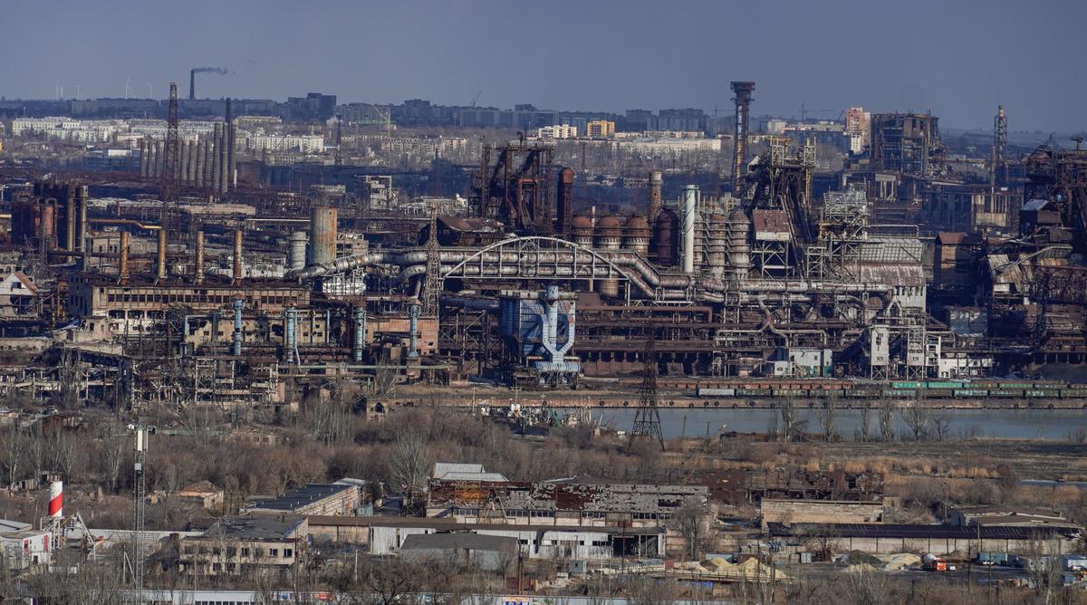 A view of the Azovstal steel factory in Mariupol, Donetsk region, Ukraine, 16 February 2025. Photo: EPA / STRINGER
