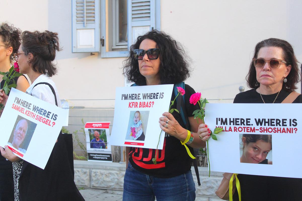 Акция родственников похищенных, Тель-Авив. Фото: «Новая газета Европа»