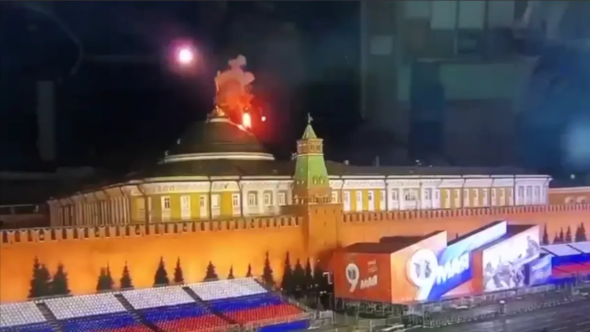 Photo: a drone exlosion over the Kremlin
