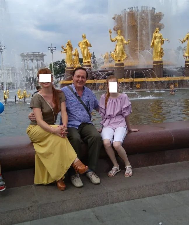 Mikhail Zhukov with his former wife Valentina Guseva and stepdaughter Alla, 2019. Photo contributed by Alexander Zhukov