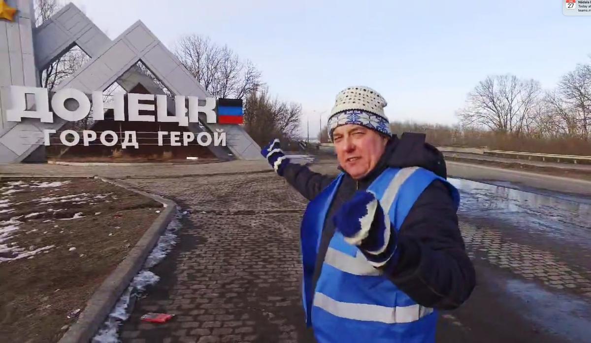Лидер движения Koos Айво Петерсон в Донецке. Фото: Kaader Petersoni Videost