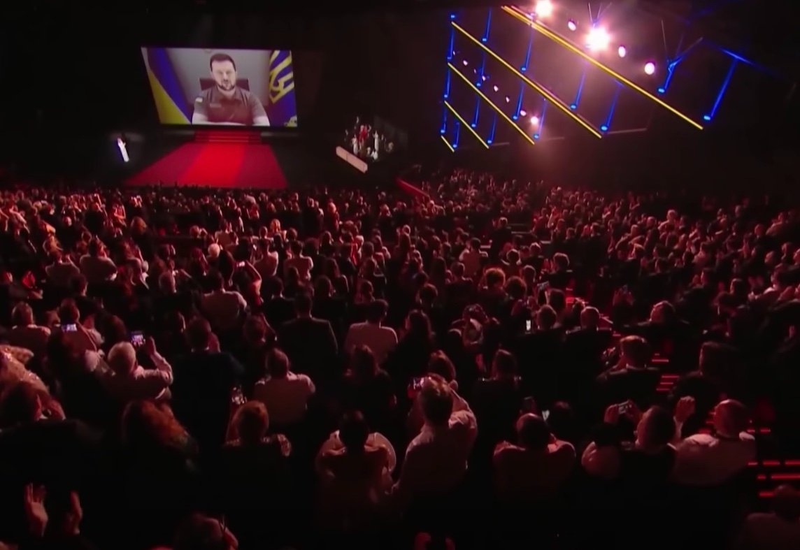 Речь Владимира Зеленского по видеосвязи. Фото: скрин  видео