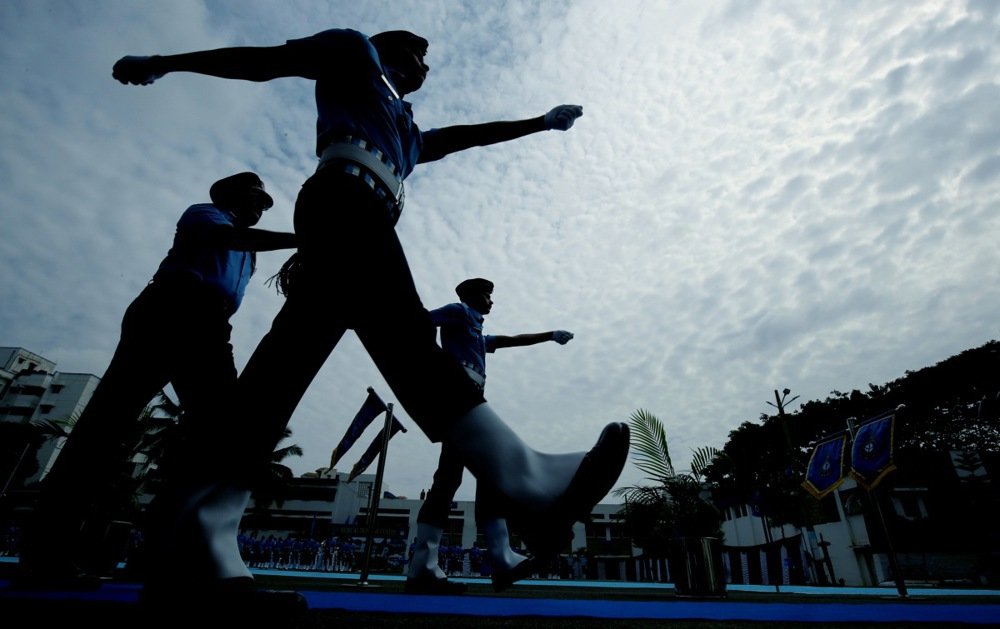 A graduation ceremony for medical assistants of the Indian Air Force in Bengaluru, June 2019. Photo: EPA-EFE/JAGADEESH NV