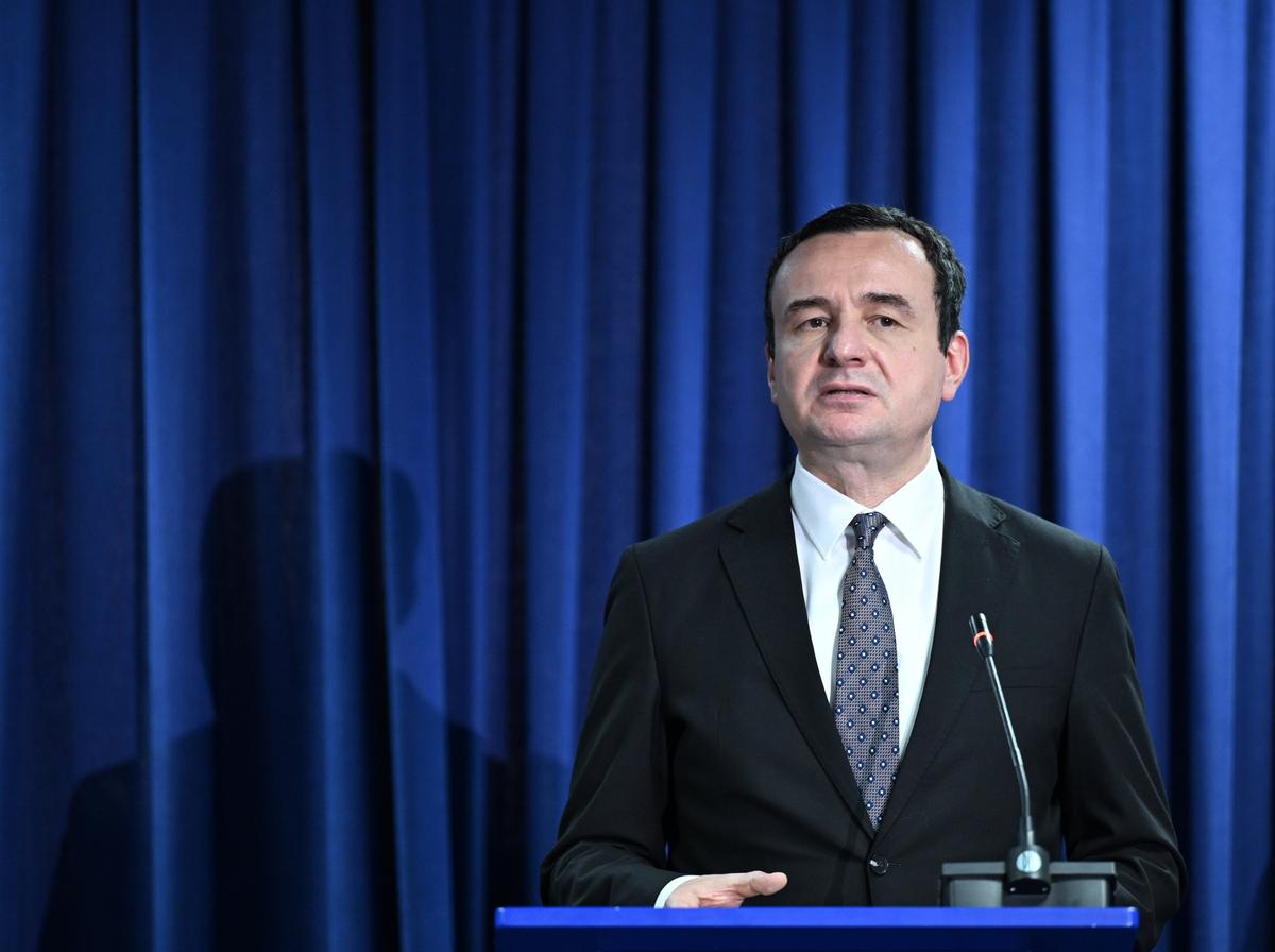 Премьер-министр Косово Альбин Курти. Фото: EPA-EFE / ARBEN LLAPASHTICA