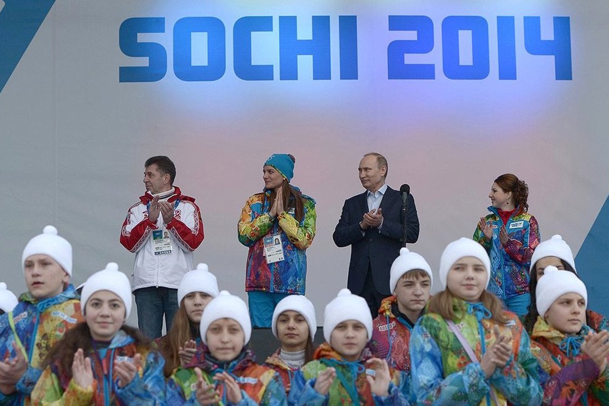Путин на церемонии приветствия делегации Олимпийского комитета России в 2014 году в Сочи. Фото:  Kremlin.ru