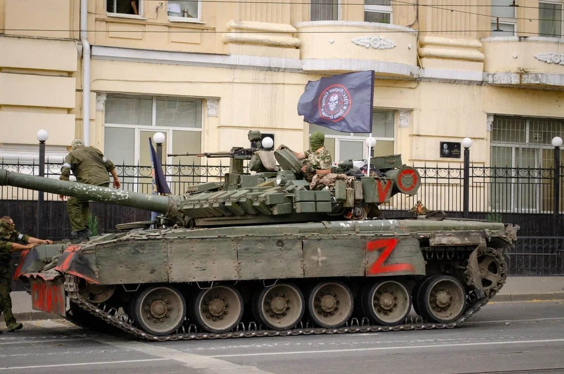 PMC Wagner tank in Rostov-on-Don, 24 June 2023. Photo: Novaya-Europe