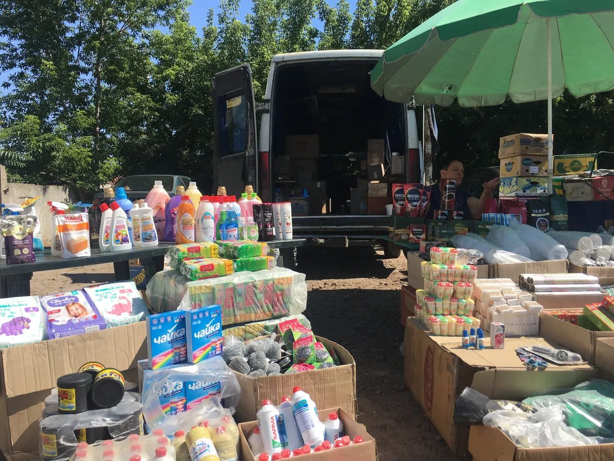 Goods being sold at the Melitopol market. Photo: Sonia Mustaeva