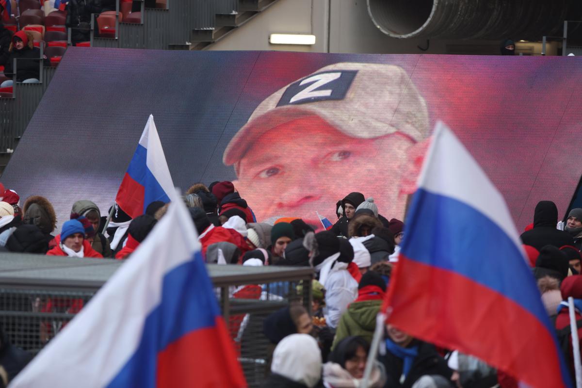 Концерт на стадионе Лужники 22 февраля 2023 года в Москве. Фото: Getty Images