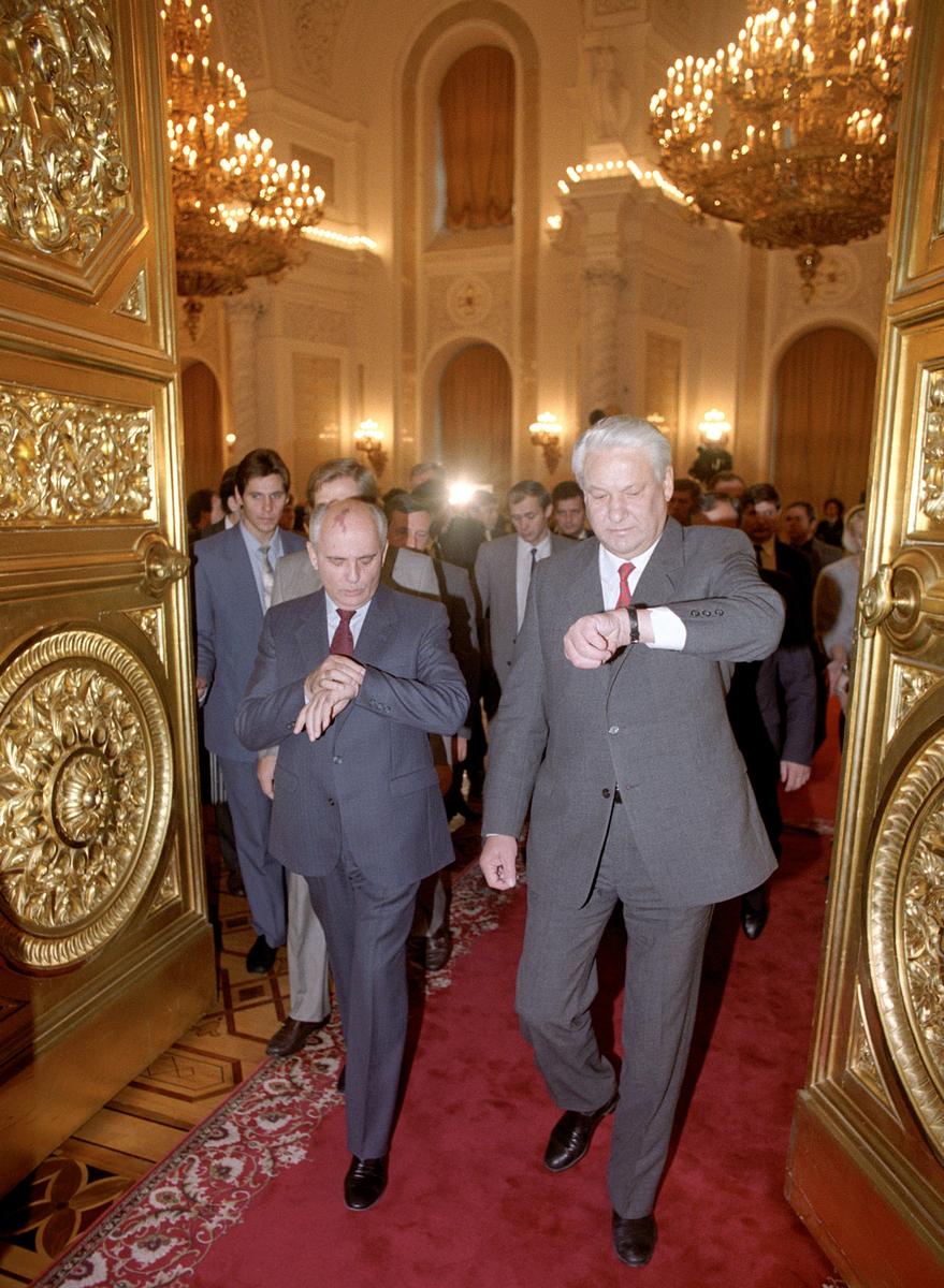 Михаил Горбачев и Борис Ельцин. Москва, 1991 г. Фото: EPA-EFE/DIMA TANIN