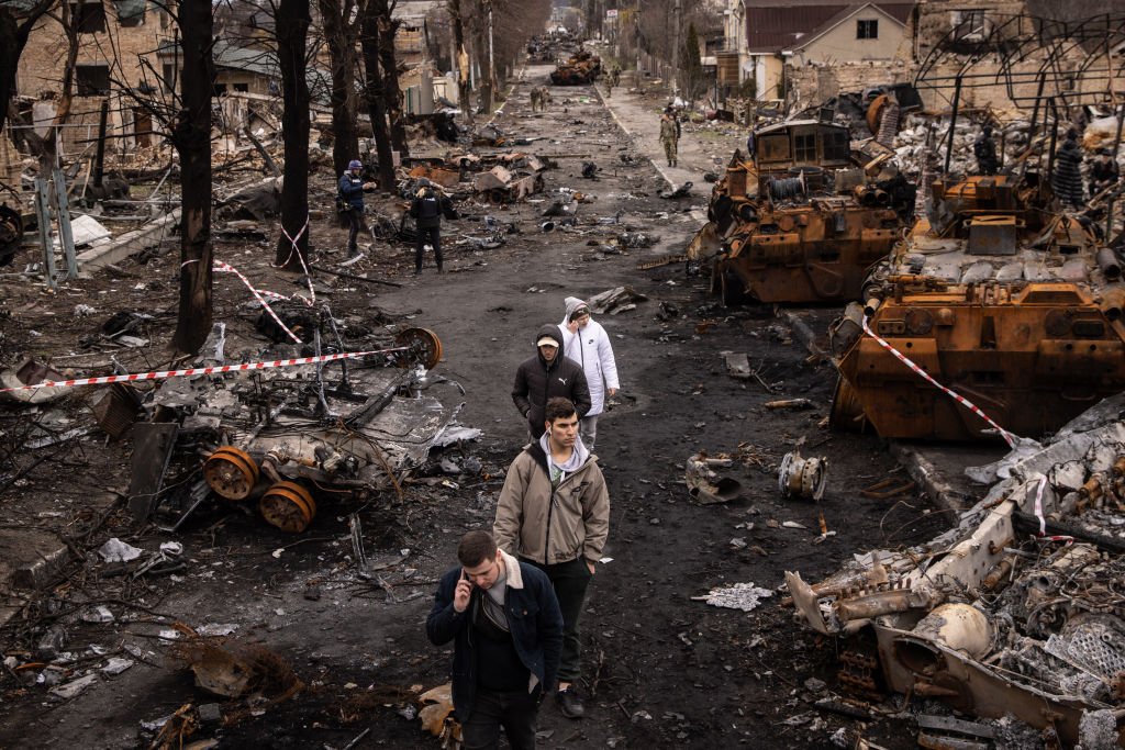 Последствия российской оккупации в Буче. Фото: Chris McGrath/Getty Images