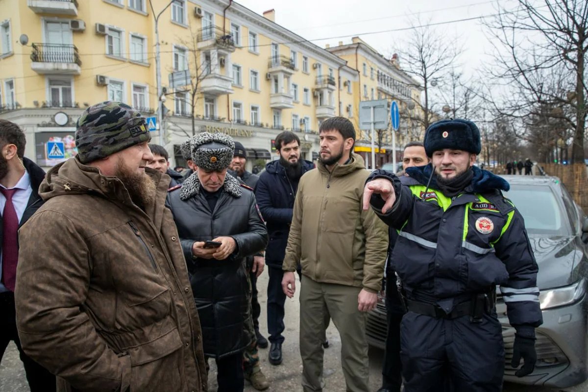 Ramzan Kadyrov at the scene of the Grozny shooting on 28 December 2020. Photo: Kadyrov_95 / Telegram