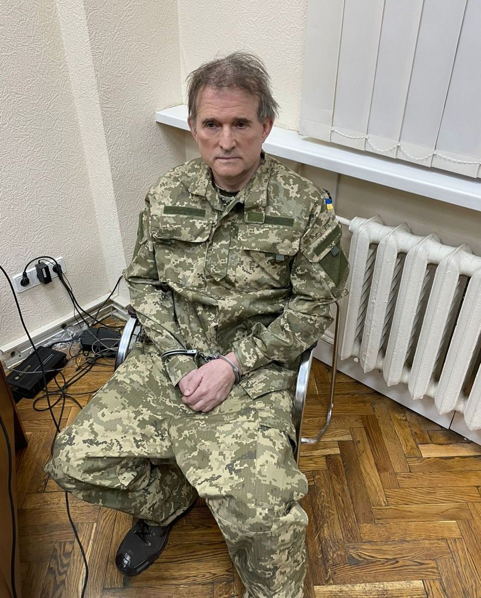 Задержанный Виктор Медведчук. Фото, опубликованное 12 апреля в телеграм-канале Владимира Зеленского
