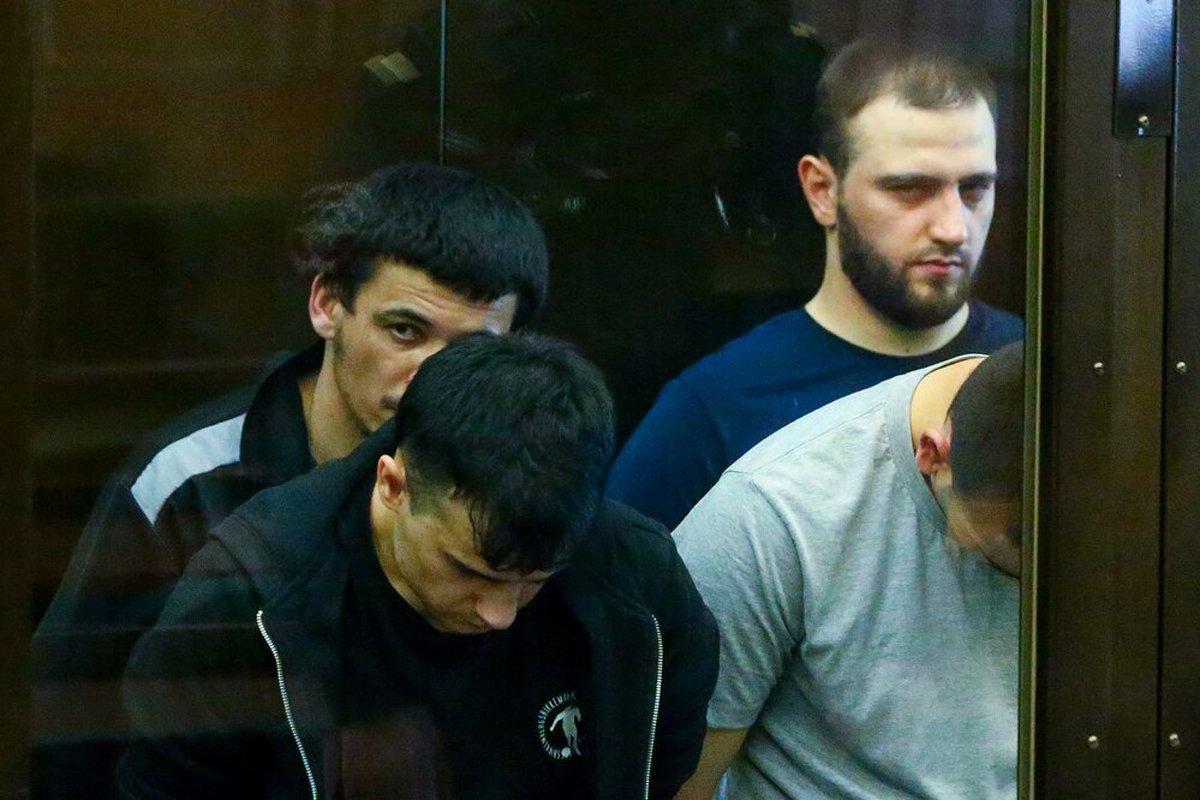Обвиняемые по делу о теракте в «Крокусе» на заседании суда, Москва, 4 августа 2025 года. Фото: Сергей Ведяшкин / АГН «Москва»
