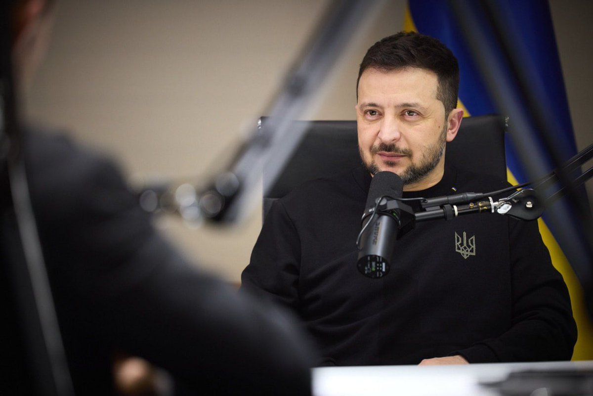 Volodymyr Zelensky during his three-hour interview with Lex Fridman. Photo: Lex Fridman Podcast