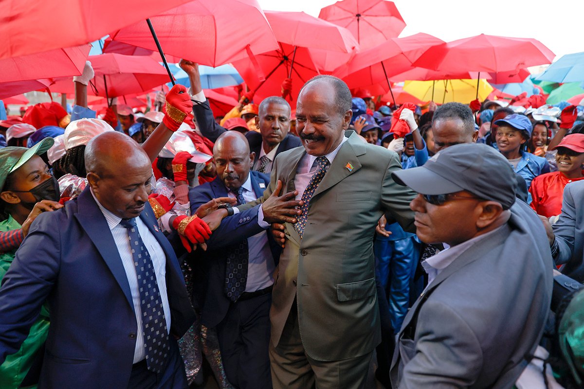 Президент Эритреи Исайяс Афеворки во время официального празднования 32-й годовщины независимости на стадионе Асмары 24 мая 2023 года. Фото: J. Countess / Getty Images