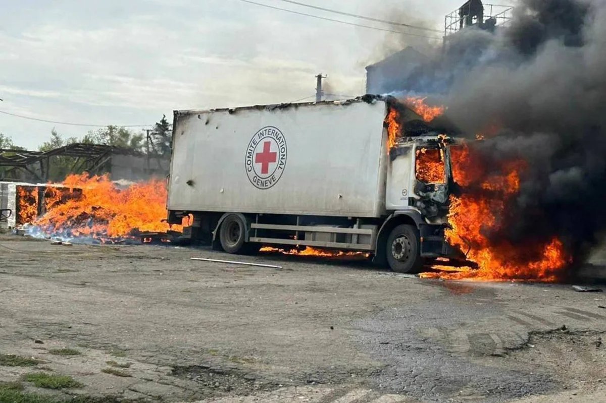 A truck with humanitarian aid from the International Red Cross, Donetsk region, Ukraine, 12 September 2024. Photo: press service of the Prosecutor General of Ukraine / Telegram