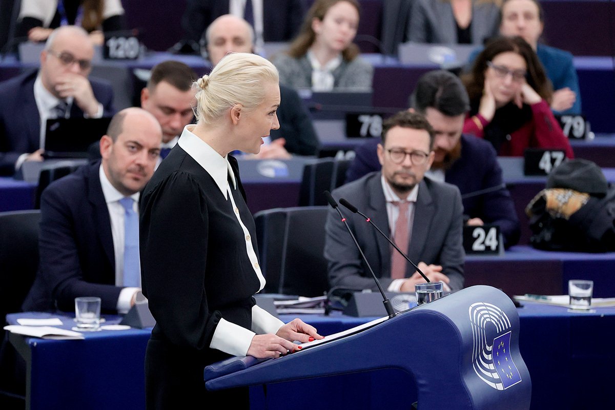 Юлия Навальная в Европарламенте. Фото: Ronald Wittek / EPA-EFE
