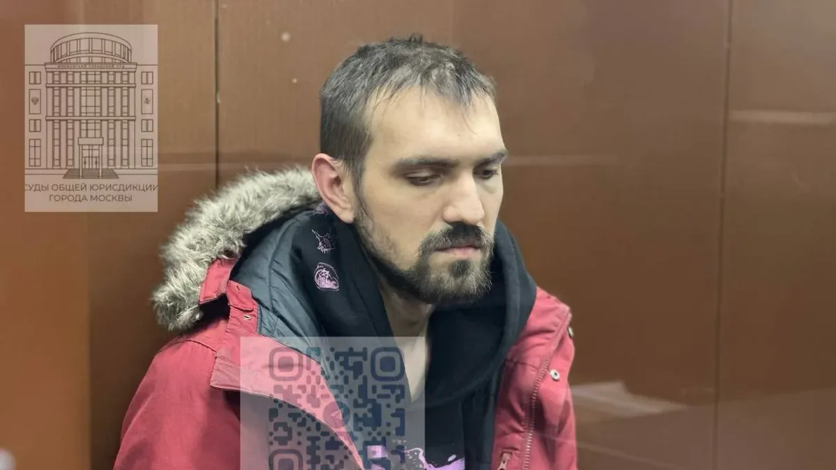 Артемий Останин в зале суда. Фото: Суды общей юрисдикции города Москвы / Telegram