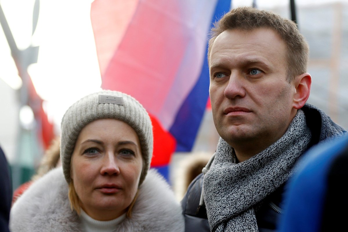 Alexey dhe Yulia Navalny në marshimin në kujtim të Boris Nemtsov në Moskë, 26 shkurt 2017.  Foto: Sefa Karacan / Anadolu Agency / Getty Images