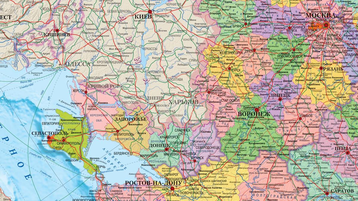 РБК: в московские книжные магазины поступили карты с Донецкой, Луганской,Запорожской и Херсонской областями в составе России — Новая газета Европа