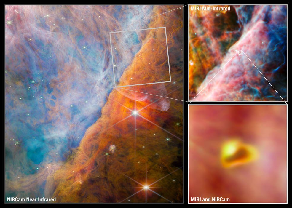 Иллюстрация: ESA/Webb, NASA, CSA, M. Zamani (ESA/Webb), and the PDRs4All ERS Team