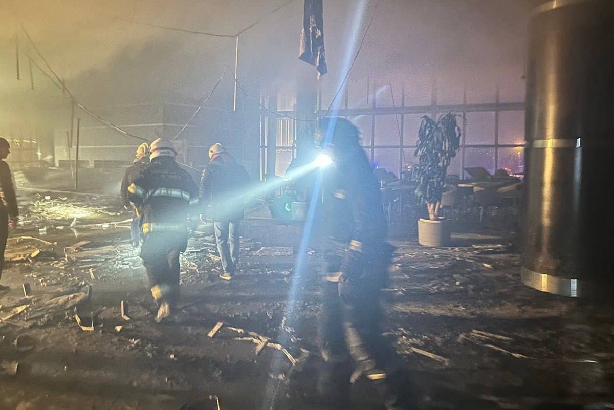 Вид на КЗ Крокус внутри после локализации возгорания. Фото: Пресс-служба губернатора подмосковья