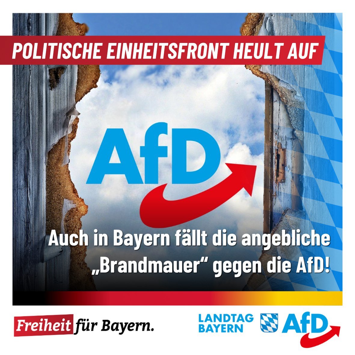 Баннер с лозунгом «Теперь «брандмауэр» разрушен и в Баварии!». Источник:  Twitter